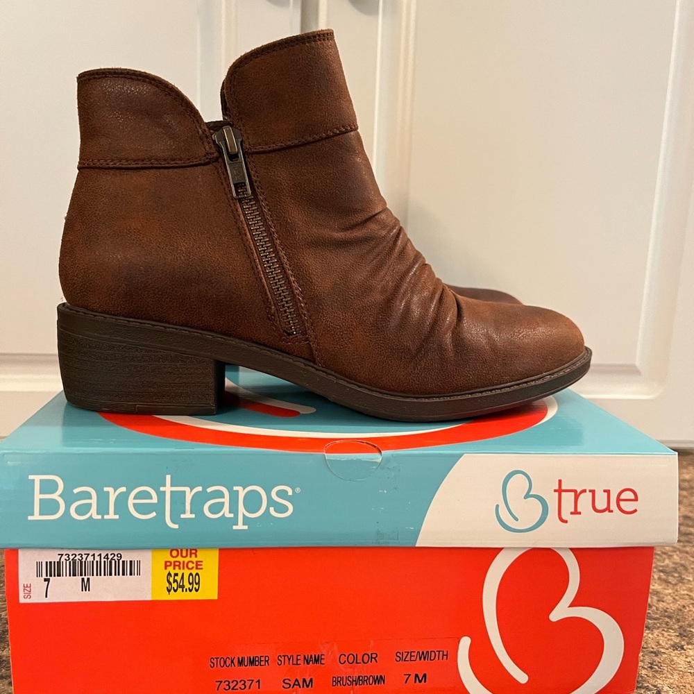 BareTraps brown bootie- Size 7M